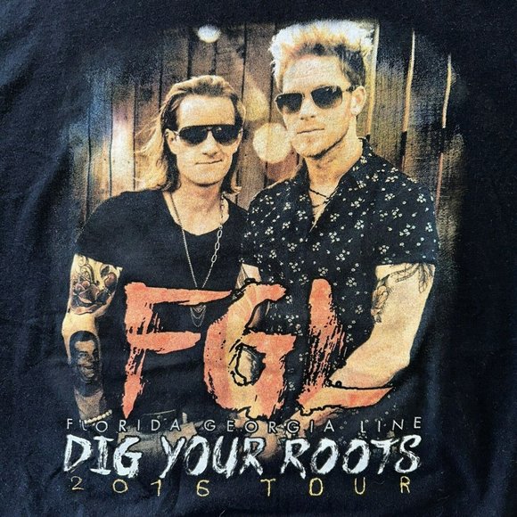 Florida Georgia Line 2016 Dig Your Roots Tour T-shirt, Size Small - Picture 1 of 2